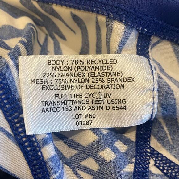 Coolibar Sz S Blue Tropical Print Santa Cruz Swimming UPF 50 Sun Fabric Shorts - Picture 6 of 9